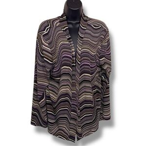 XL Y2K Era Made In Heaven Swirl Print Shrug Purple  Long Sleeve Open Front